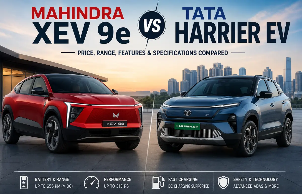 Mahindra XEV 9e vs Tata Harrier EV: Price, Range, Features & Specifications Compared (2026)